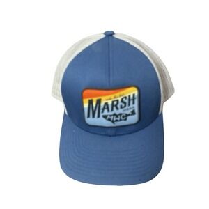 Marsh Wear Hat Cap Snap Back Blue Trucker Mesh Patch Fishing Mens Outdoor